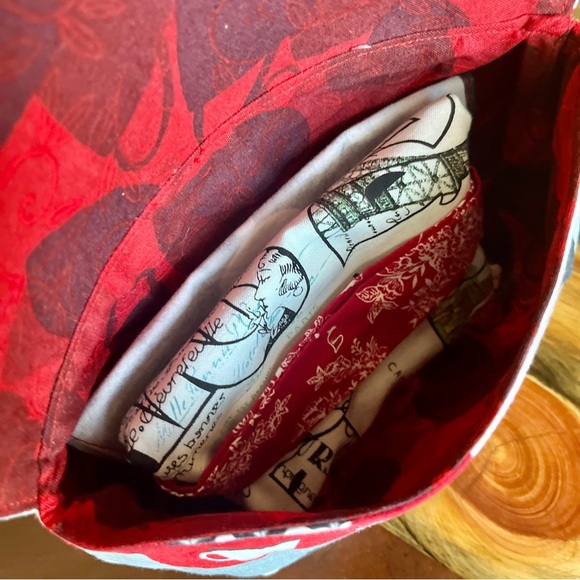 Tea Time Teapots and Cups Print magnetic clasp Clutch Fabric Handmade Clutch - Picture 4 of 6